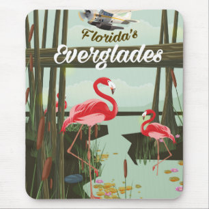 Alfombrilla De Ratón cartel de viaje de dibujos animados de los Evergla