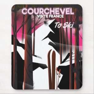 Alfombrilla De Ratón Cartel de viaje de esquí a Courchevel, Francia
