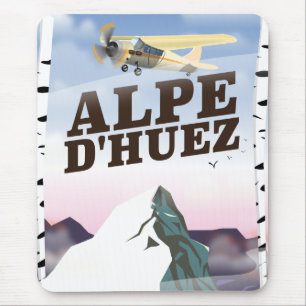Alfombrilla De Ratón Cartel de viaje de esquí Alpe d'Huez, Francia