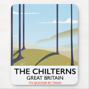Alfombrilla De Ratón Cartel de viaje de los Chilterns Gran Bretaña