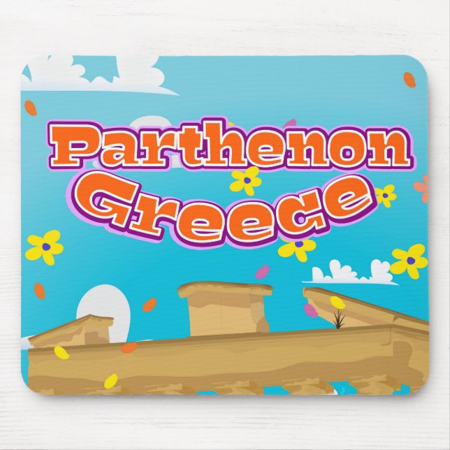 Alfombrilla De Ratón Cartel de viaje de Parthenon Greece. (Frente)