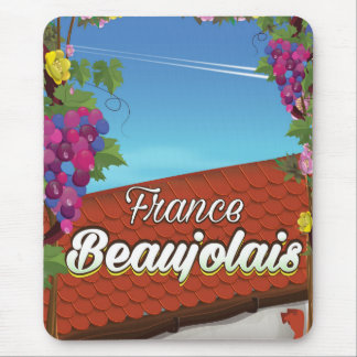 Alfombrilla De Ratón Cartel de viaje de vino de Beaujolais Francia