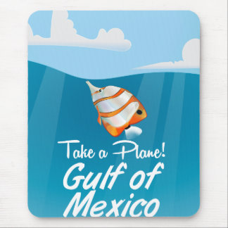 Alfombrilla De Ratón cartel de viaje del Golfo de México caricatura