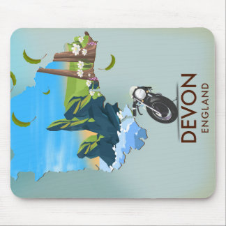 Alfombrilla De Ratón Cartel de viaje del mapa de Devon