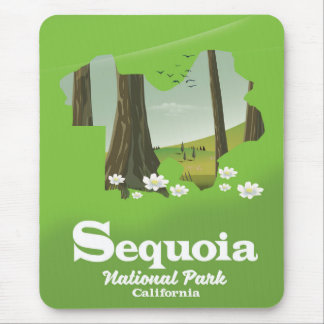 Alfombrilla De Ratón cartel de viaje del mapa del Parque Nacional Sequo