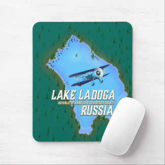 Alfombrilla De Ratón Cartel de viaje del mapa ruso del lago Ladoga