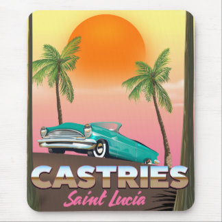Alfombrilla De Ratón Cartel de viaje exótico tropical de Castries Santa