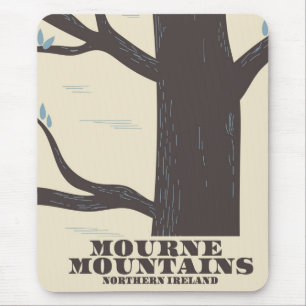 Alfombrilla De Ratón cartel de viaje montañas mourne irlanda del norte
