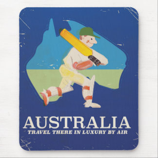 Alfombrilla De Ratón Cartel de viaje vintage de críquet de Australia