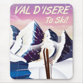 Alfombrilla De Ratón Cartel de viaje vintage de esquí de Val-d'Isère