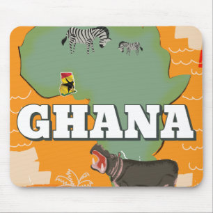 Alfombrilla De Ratón Cartel de viaje vintage de Ghana