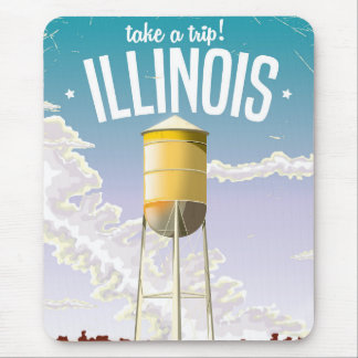 Alfombrilla De Ratón Cartel de viaje vintage de granja de Illinois