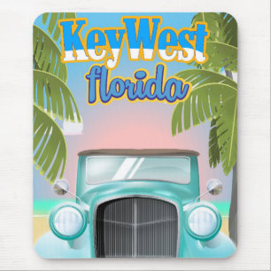 Alfombrilla De Ratón Cartel de viaje vintage de Key West, Florida EE. U