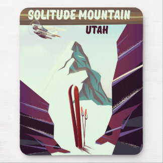 Alfombrilla De Ratón Cartel de viaje vintage de la montaña Solitude Uta