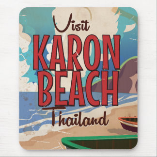 Alfombrilla De Ratón Cartel de viaje vintage de la playa de Karon Taila