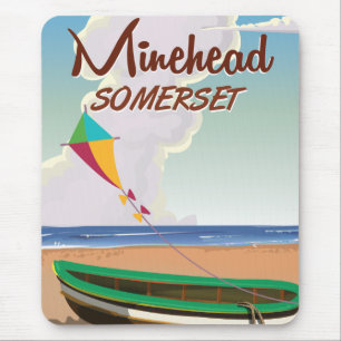 Alfombrilla De Ratón Cartel de viaje vintage de Minehead Somerset