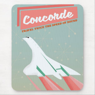 Alfombrilla De Ratón Cartel de viaje vintage del Concorde