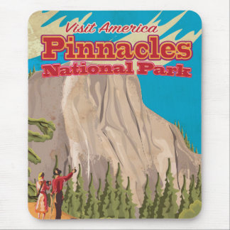 Alfombrilla De Ratón Cartel de viaje vintage del Parque Nacional Pinnac