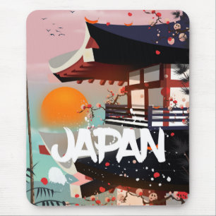 Alfombrilla De Ratón Cartel del edificio de Japón al atardecer