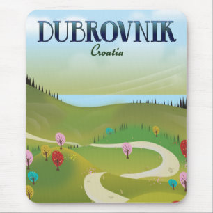 Alfombrilla De Ratón cartel del paisaje de dubrovnik croacia.