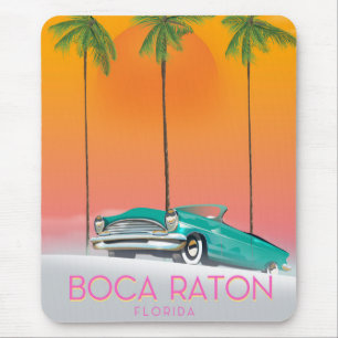 Alfombrilla De Ratón Cartel del viaje de Boca Raton la Florida