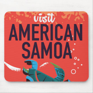 Alfombrilla De Ratón Cartel vintage de viaje a Samoa Americana
