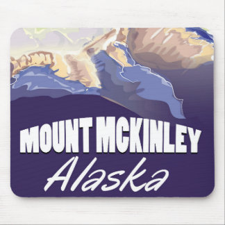 Alfombrilla De Ratón Cartel vintage de viaje al Monte McKinley