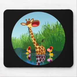 Alfombrilla De Ratón Cartoon Giraffe&Ducks (through telescope) Mousepad