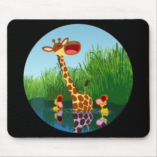 Alfombrilla De Ratón Cartoon Giraffe&Ducks (through telescope) Mousepad