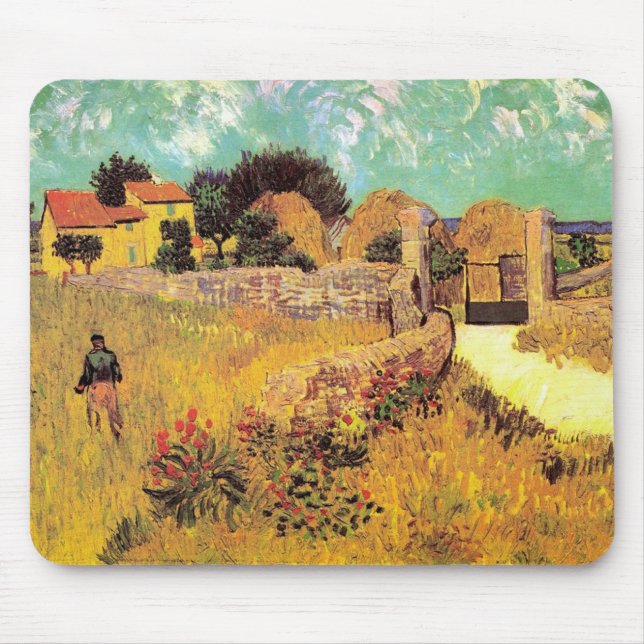 Alfombrilla De Ratón Casa de campo en Provenza por Vincent van Gogh van (Frente)