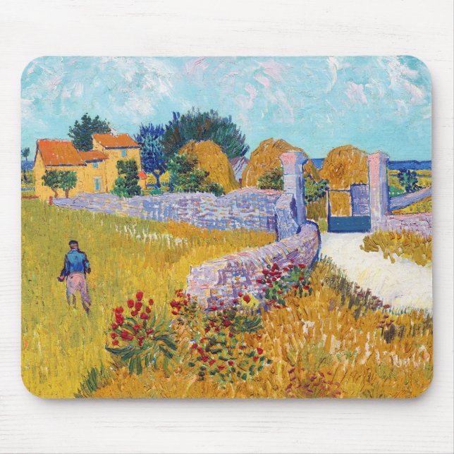 Alfombrilla De Ratón Casa de campo en Provenza, Van Gogh (Frente)