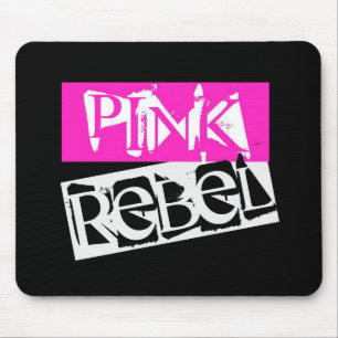Alfombrilla De Ratón Casa de la Rebeldía: Rebelde Rosa en Mousepad Negr