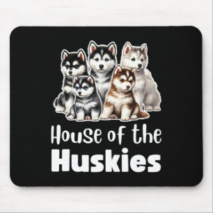 Alfombrilla De Ratón Casa De Los Huskies Cute Watercoloreados Marititos