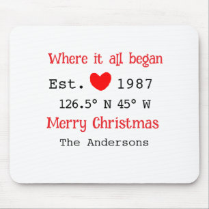 Alfombrilla De Ratón Casa del lago. Fecha año personalizado coordina ro