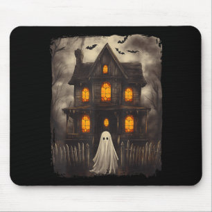 Alfombrilla De Ratón Casa Embrujada de Fantasmas Vintage Terrorífico Ha