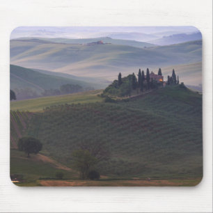 Alfombrilla De Ratón Casa en Toscana en el mousepad de la niebla de la