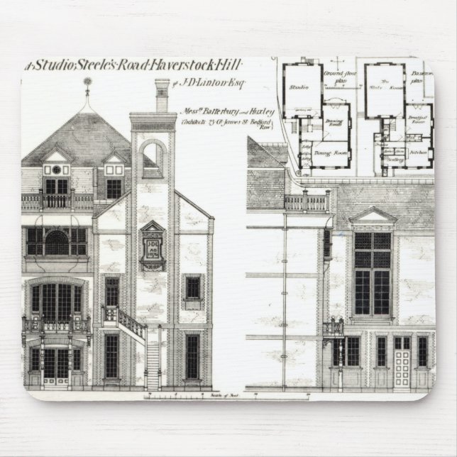 Alfombrilla De Ratón Casa y estudio, el camino de Steele, Haverstock (Frente)