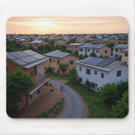 Alfombrilla De Ratón Casas con Paneles Solares