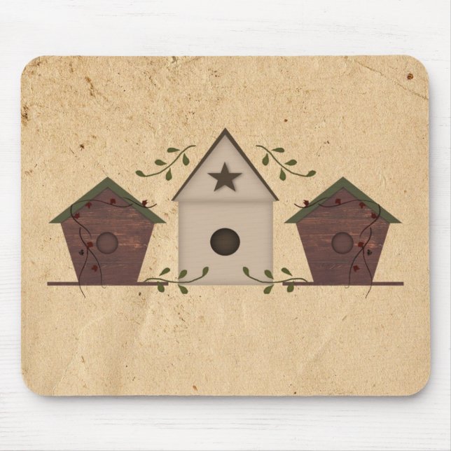 Alfombrilla De Ratón Casas de Aves Primitivas Mousepad (Frente)