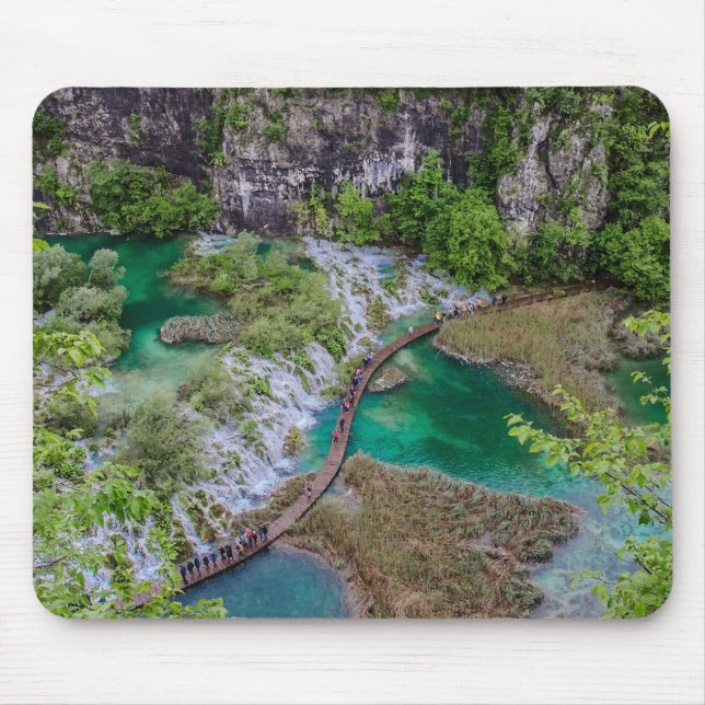 Alfombrilla De Ratón Cascada de cascada del parque de lagos Plitvice (Frente)