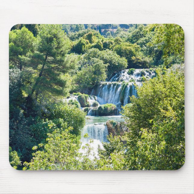 Alfombrilla De Ratón Cascada en el Parque Nacional Krka - Dalmatia, Cro (Frente)