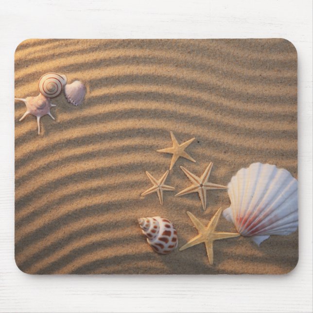 Alfombrilla De Ratón Cáscaras y estrellas de mar del mar (Frente)