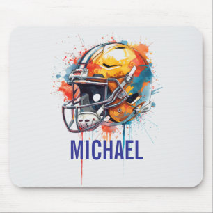Alfombrilla De Ratón Casco de fútbol motivacional inspirador nombre