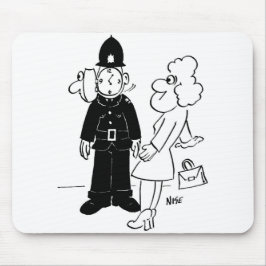 Alfombrilla De Ratón Casco del reloj de cuco del policía