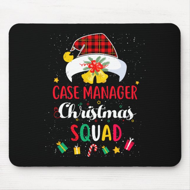 Alfombrilla De Ratón Case Manager Christmas Squad Santa Hat Matching Pr (Frente)