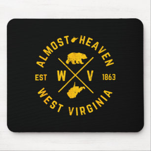 Alfombrilla De Ratón Casi el cielo Virginia Occidental WV oso y mapa de