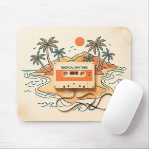 Alfombrilla De Ratón Cassette Isla Retro Atardecer Juegos