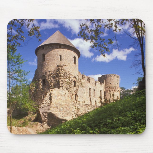 Alfombrilla De Ratón Castillo de Cesis en el centro de Letonia. (Frente)