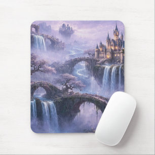 Alfombrilla De Ratón Castillo de Fantasía Paisaje Surrealista Azul Lava