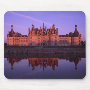 Alfombrilla De Ratón Castillo francés Chambord en la puesta del sol, el